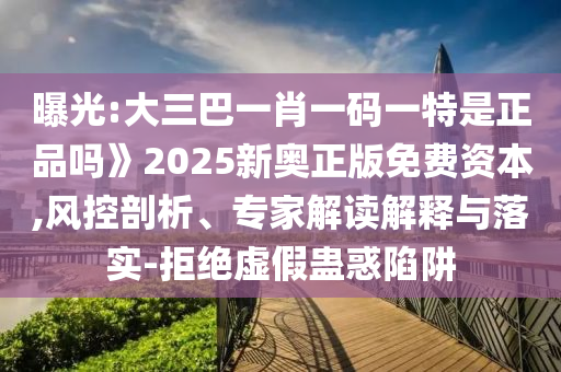曝光:大三巴一肖一碼一特是正品嗎》2025新奧正版免費資本,風控剖析、專家解讀解釋與落實-拒絕虛假蠱惑陷阱
