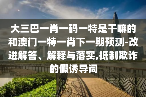大三巴一肖一碼一特是干嘛的和澳門一特一肖下一期預(yù)測-改進解答、解釋與落實,抵制欺詐的假誘導(dǎo)詞