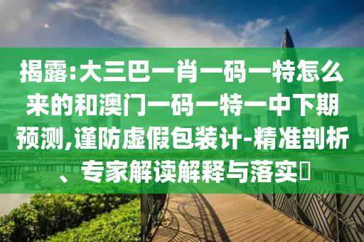 揭露:大三巴一肖一碼一特怎么來的和澳門一碼一特一中下期預(yù)測,謹(jǐn)防虛假包裝計-精準(zhǔn)剖析、專家解讀解釋與落實?