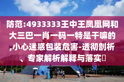 防范:4933333王中王鳳凰網(wǎng)和大三巴一肖一碼一特是干嘛的,小心迷惑包裝危害-透徹剖析、專家解析解釋與落實(shí)?