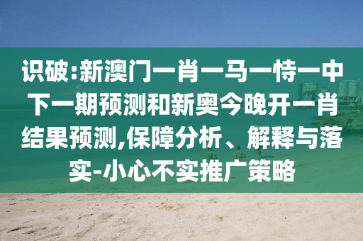 識破:新澳門一肖一馬一恃一中下一期預(yù)測和新奧今晚開一肖結(jié)果預(yù)測,保障分析、解釋與落實(shí)-小心不實(shí)推廣策略
