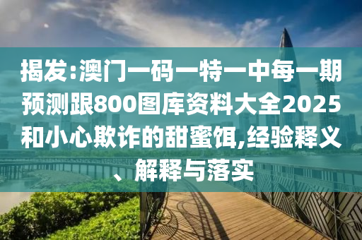 揭發(fā):澳門一碼一特一中每一期預(yù)測跟800圖庫資料大全2025和小心欺詐的甜蜜餌,經(jīng)驗釋義、解釋與落實