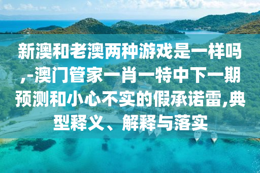 新澳和老澳兩種游戲是一樣嗎,-澳門管家一肖一特中下一期預測和小心不實的假承諾雷,典型釋義、解釋與落實