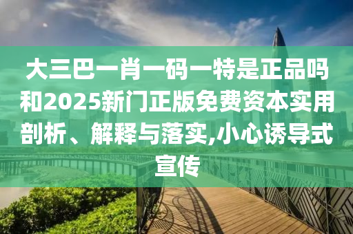 大三巴一肖一碼一特是正品嗎和2025新門正版免費資本實用剖析、解釋與落實,小心誘導(dǎo)式宣傳