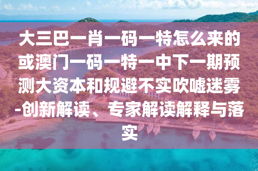大三巴一肖一碼一特怎么來的或澳門一碼一特一中下一期預(yù)測(cè)大資本和規(guī)避不實(shí)吹噓迷霧-創(chuàng)新解讀、專家解讀解釋與落實(shí)