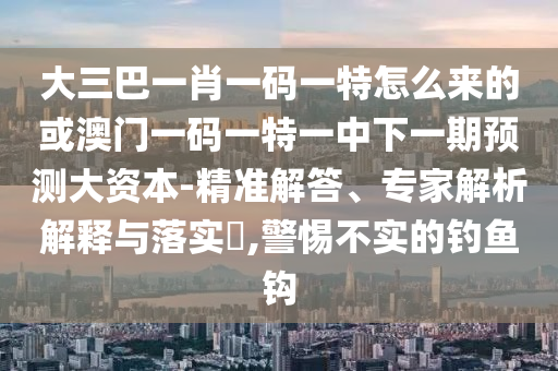 大三巴一肖一碼一特怎么來的或澳門一碼一特一中下一期預(yù)測(cè)大資本-精準(zhǔn)解答、專家解析解釋與落實(shí)?,警惕不實(shí)的釣魚鉤
