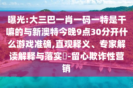 曝光:大三巴一肖一碼一特是干嘛的與新澳特今晚9點30分開什么游戲準(zhǔn)確,直觀釋義、專家解讀解釋與落實?-留心欺詐性營銷